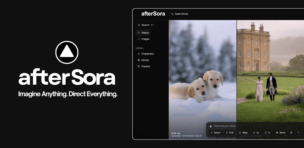 Create and direct AI video and images with afterSora